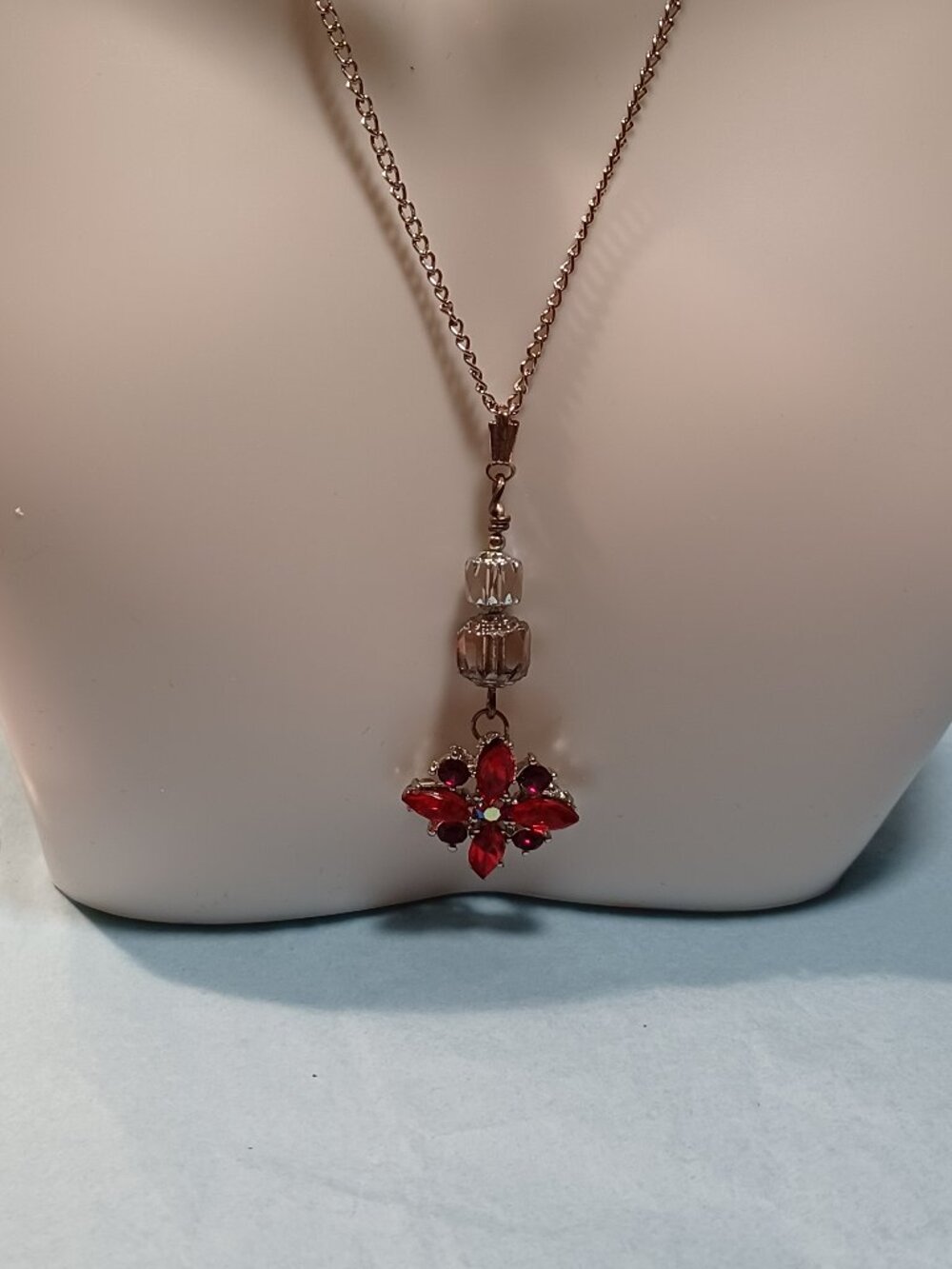 Crystal Flower Focal Necklace